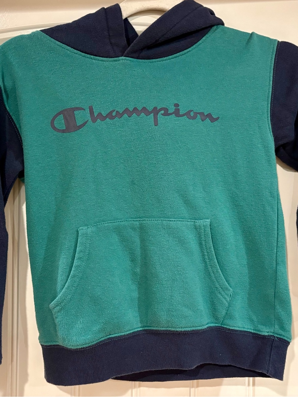 Champion Teal and Navy Kids' Pullover Hoodie